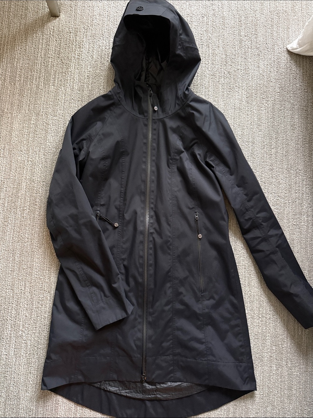 lululemon athletica Black Hooded Raincoat